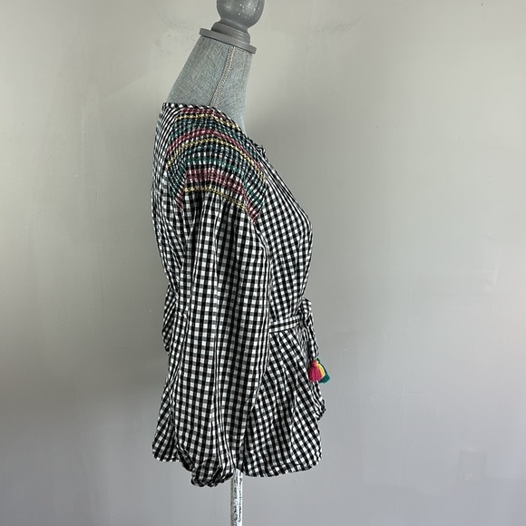 Madewell Smocked Gingham Top Size Small - Picture 12 of 16